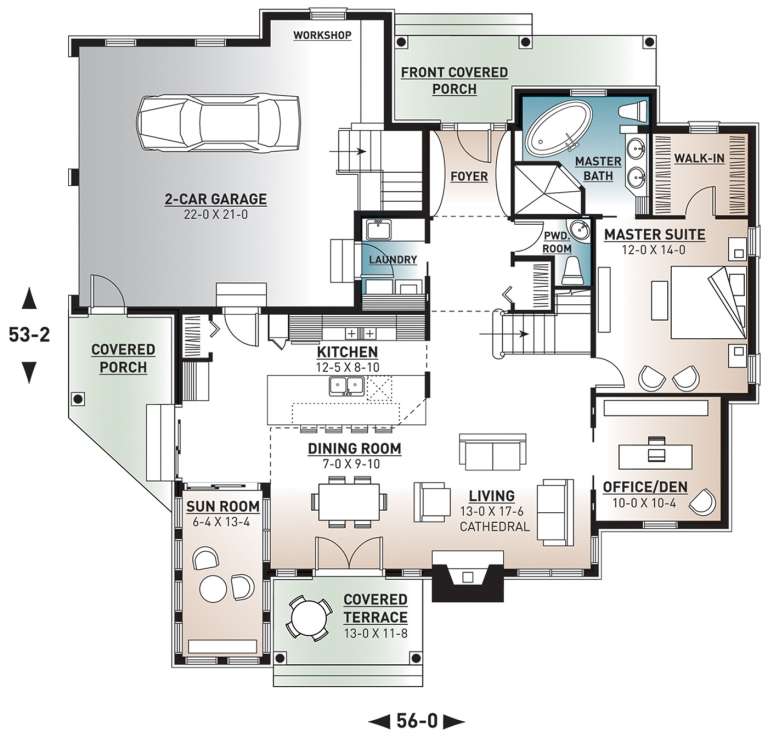 House Plan House Plan #285 Drawing 1