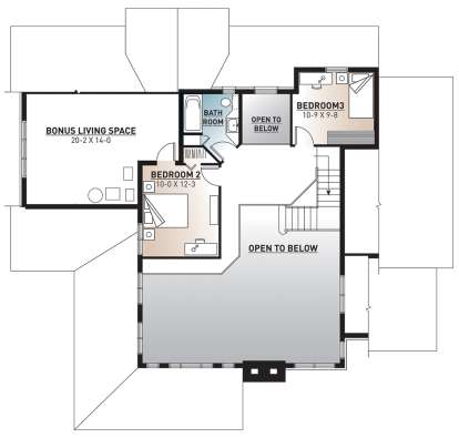 Second Floor for House Plan #034-00028