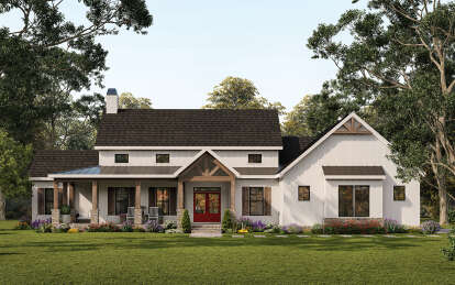 Modern Farmhouse House Plan #009-00325 Elevation Photo