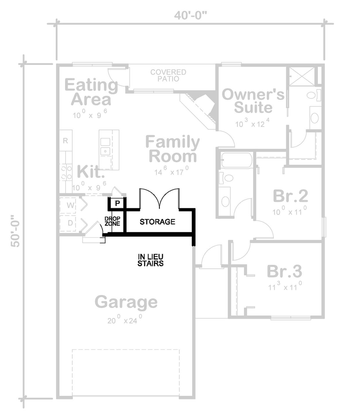 Alternate Main Floor Layout for House Plan #402-01788