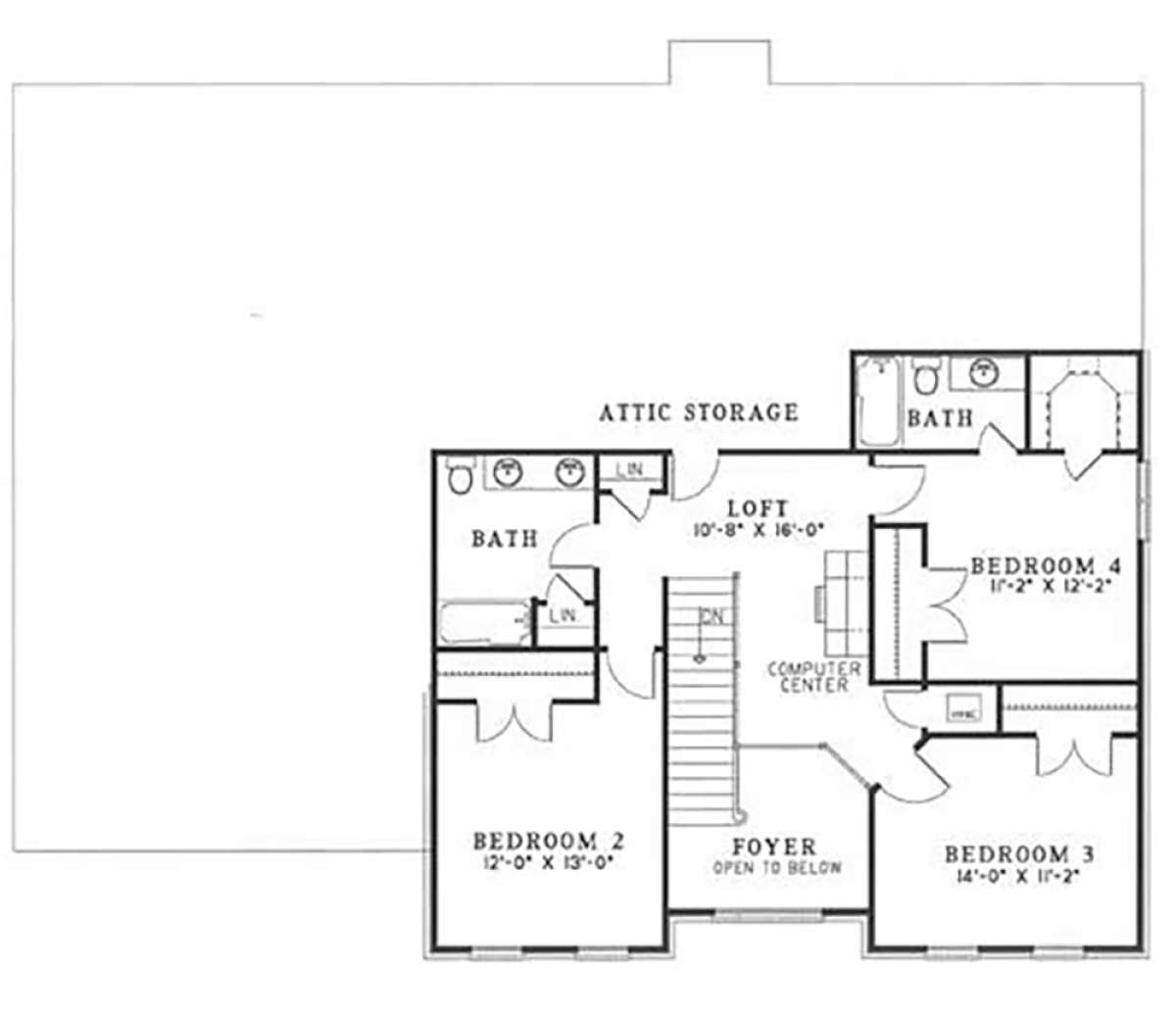 Second Floor for House Plan #110-00035