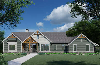 Craftsman House Plan #5458-00073 Elevation Photo