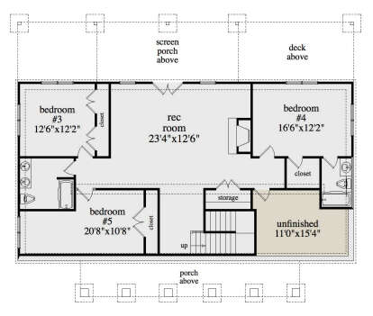 Basement for House Plan #5458-00074