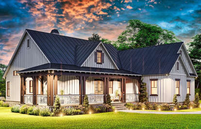 Modern Farmhouse House Plan #699-00356 Elevation Photo