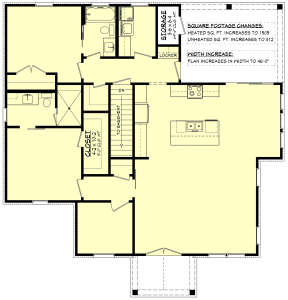 Main Floor w/ Basement Stair Location for House Plan #041-00322