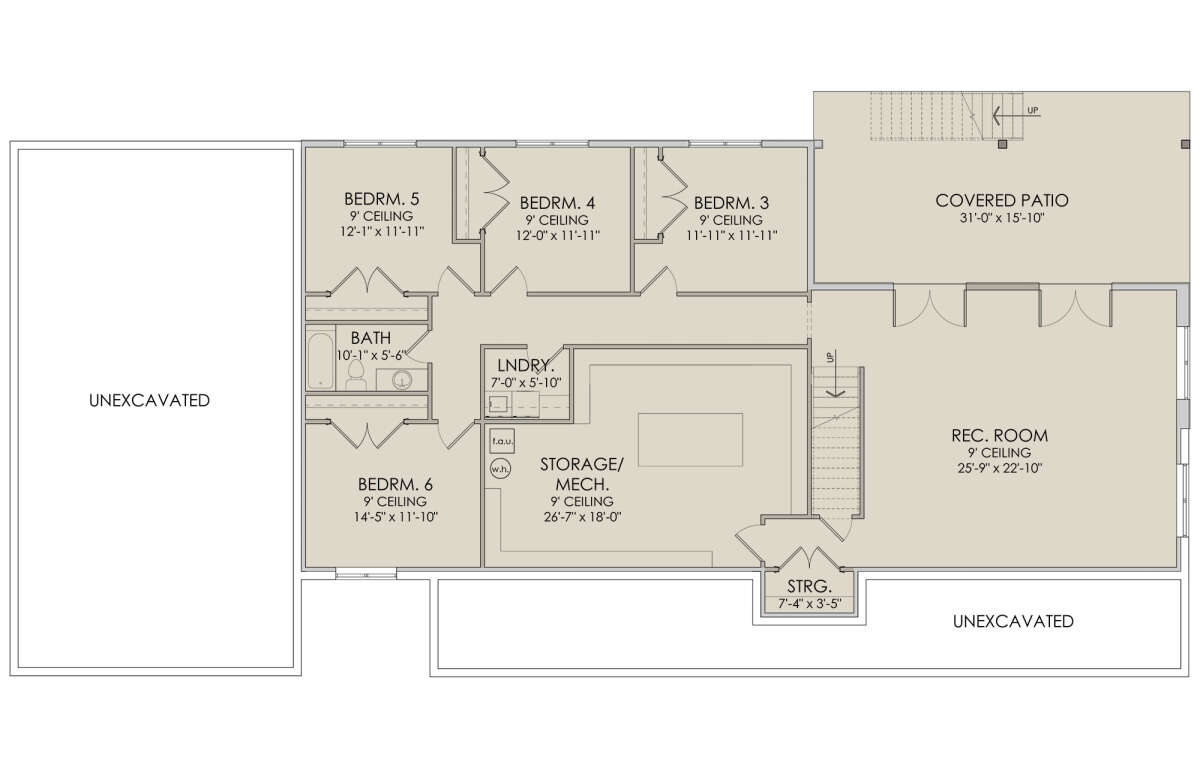 Walkout Basement for House Plan #6422-00055