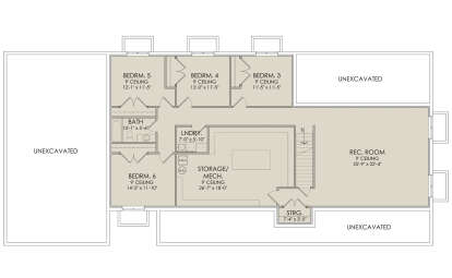 In Ground Basement for House Plan #6422-00055