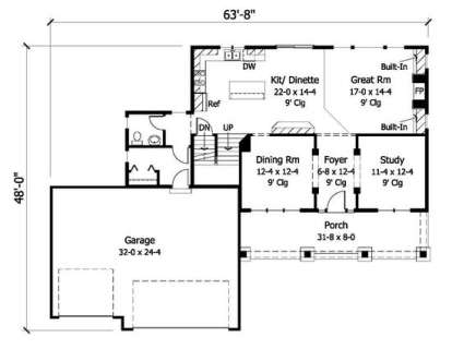 Main Floor for House Plan #098-00036
