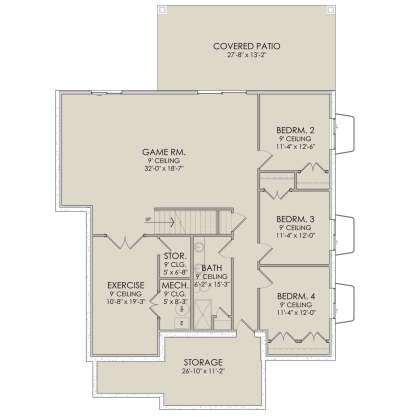 Walkout Basement for House Plan #6422-00056