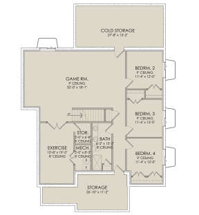 In Ground Basement for House Plan #6422-00056