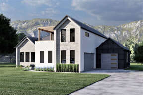 Modern House Plan #6422-00057 Elevation Photo