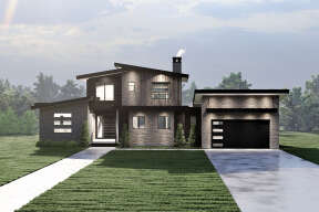Contemporary House Plan #6422-00059 Elevation Photo