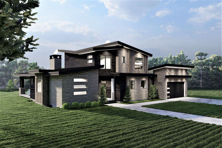Contemporary House Plan #6422-00059 Elevation Photo