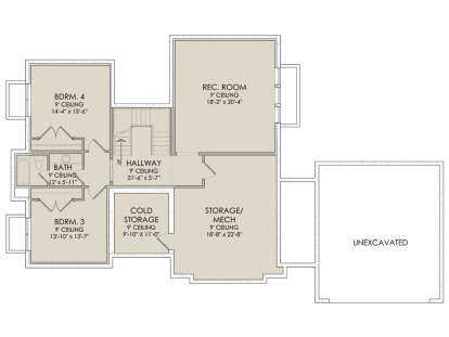 In Ground Basement for House Plan #6422-00059