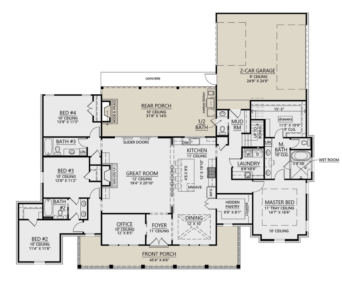 Main Floor  for House Plan #4534-00090