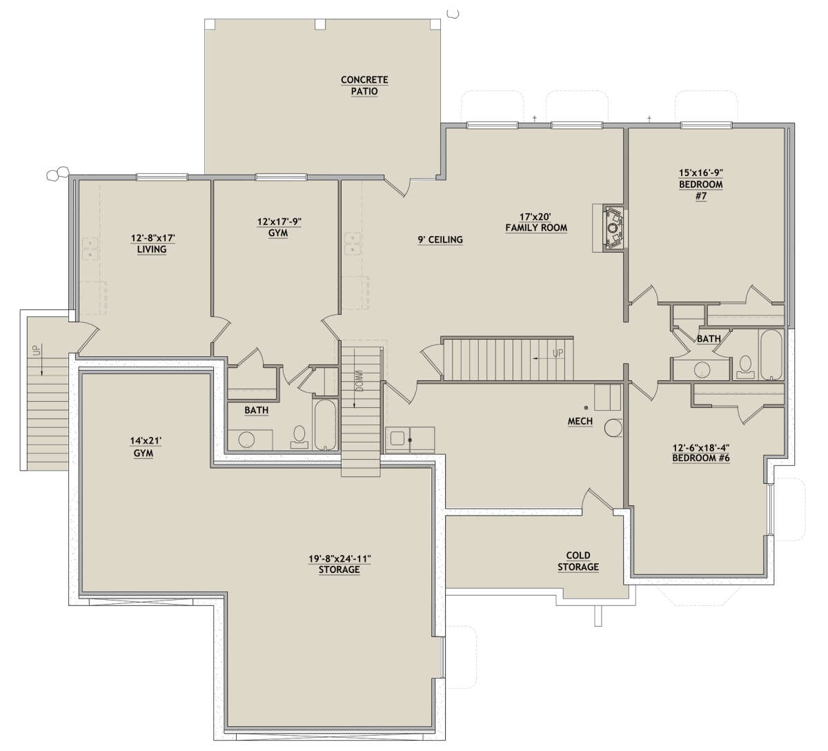 Basement for House Plan #8768-00126