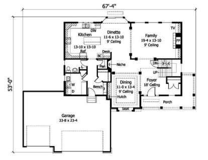 Main Floor for House Plan #098-00037