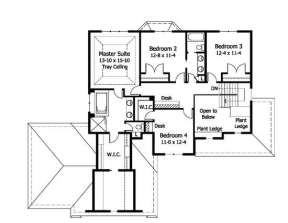 Second Floor for House Plan #098-00037