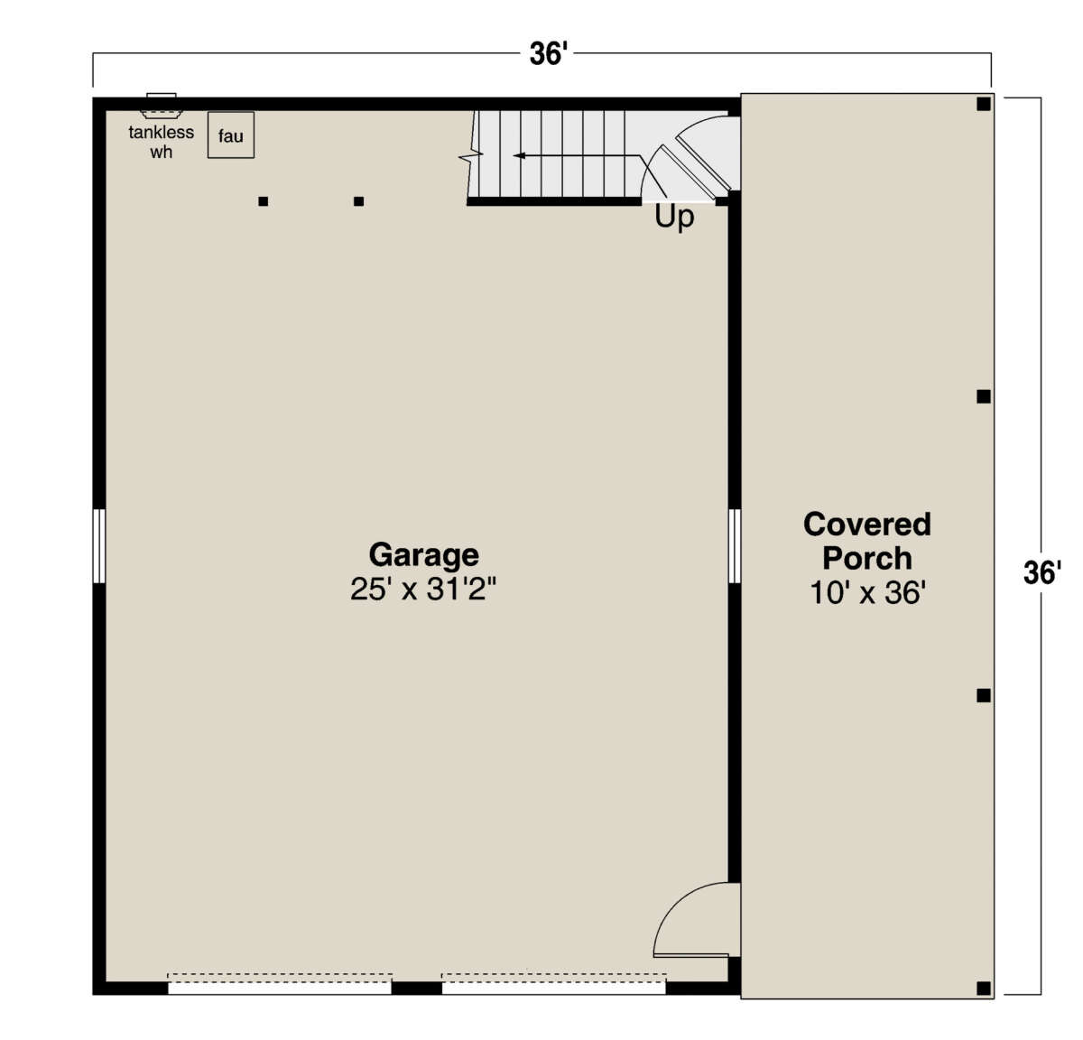 Garage Floor for House Plan #035-01050