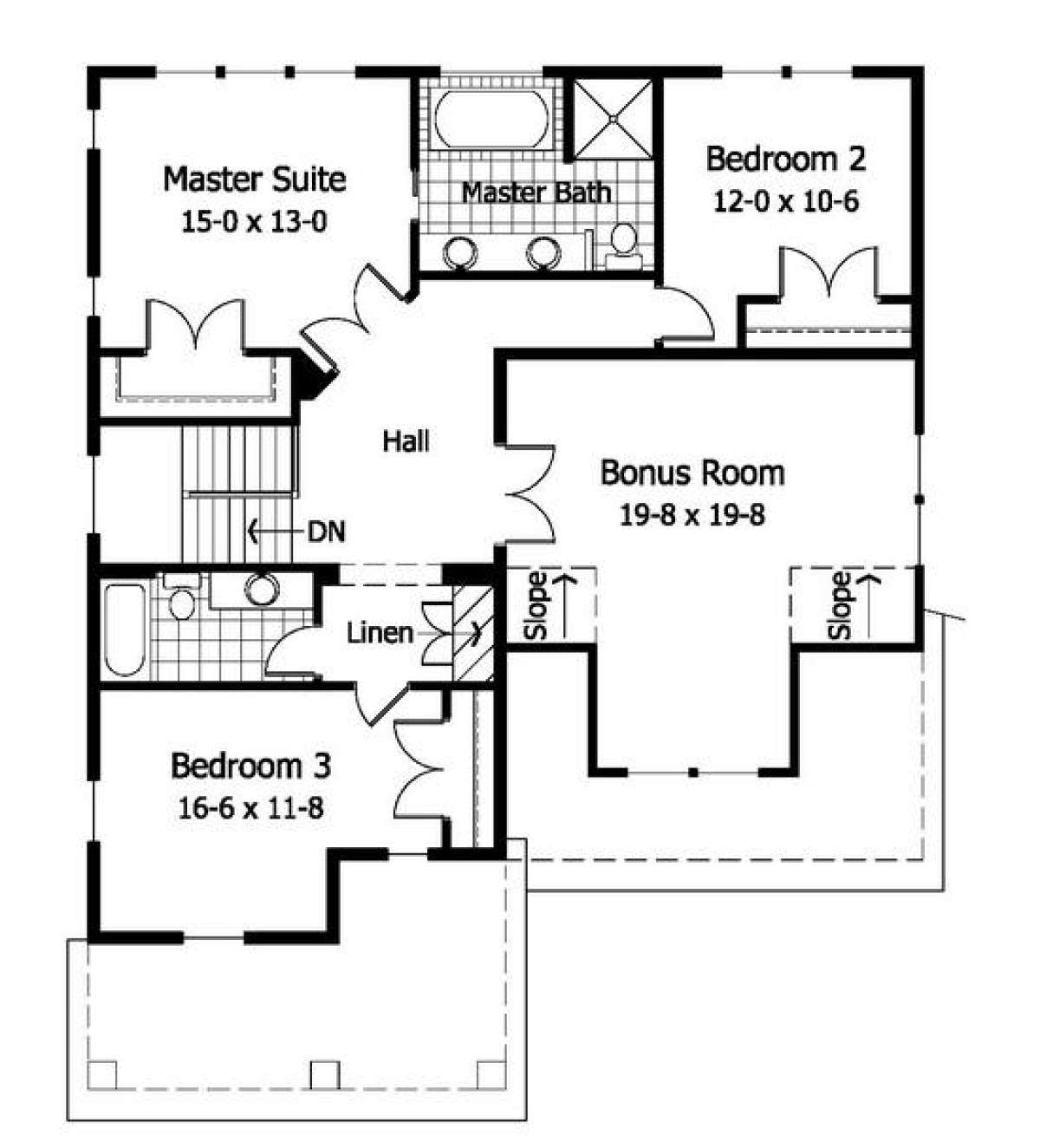 Second Floor for House Plan #098-00038