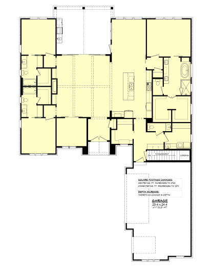 Main Floor w/ Basement Stair Location for House Plan #041-00323