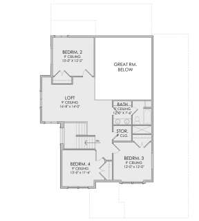Second Floor for House Plan #6422-00060