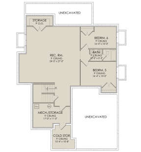 In Ground Basement for House Plan #6422-00060
