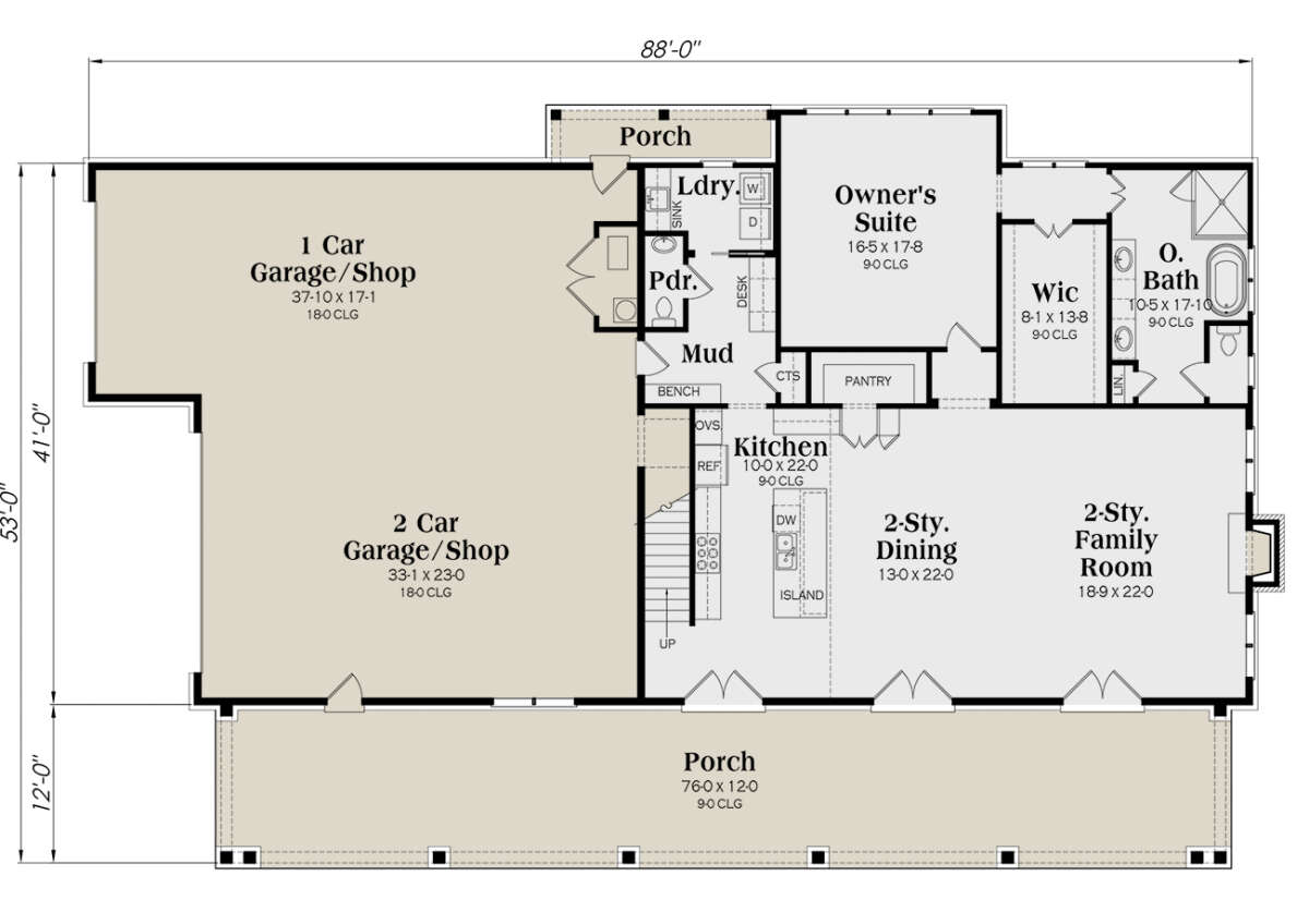 Main Floor  for House Plan #009-00327