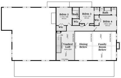 Second Floor for House Plan #009-00327