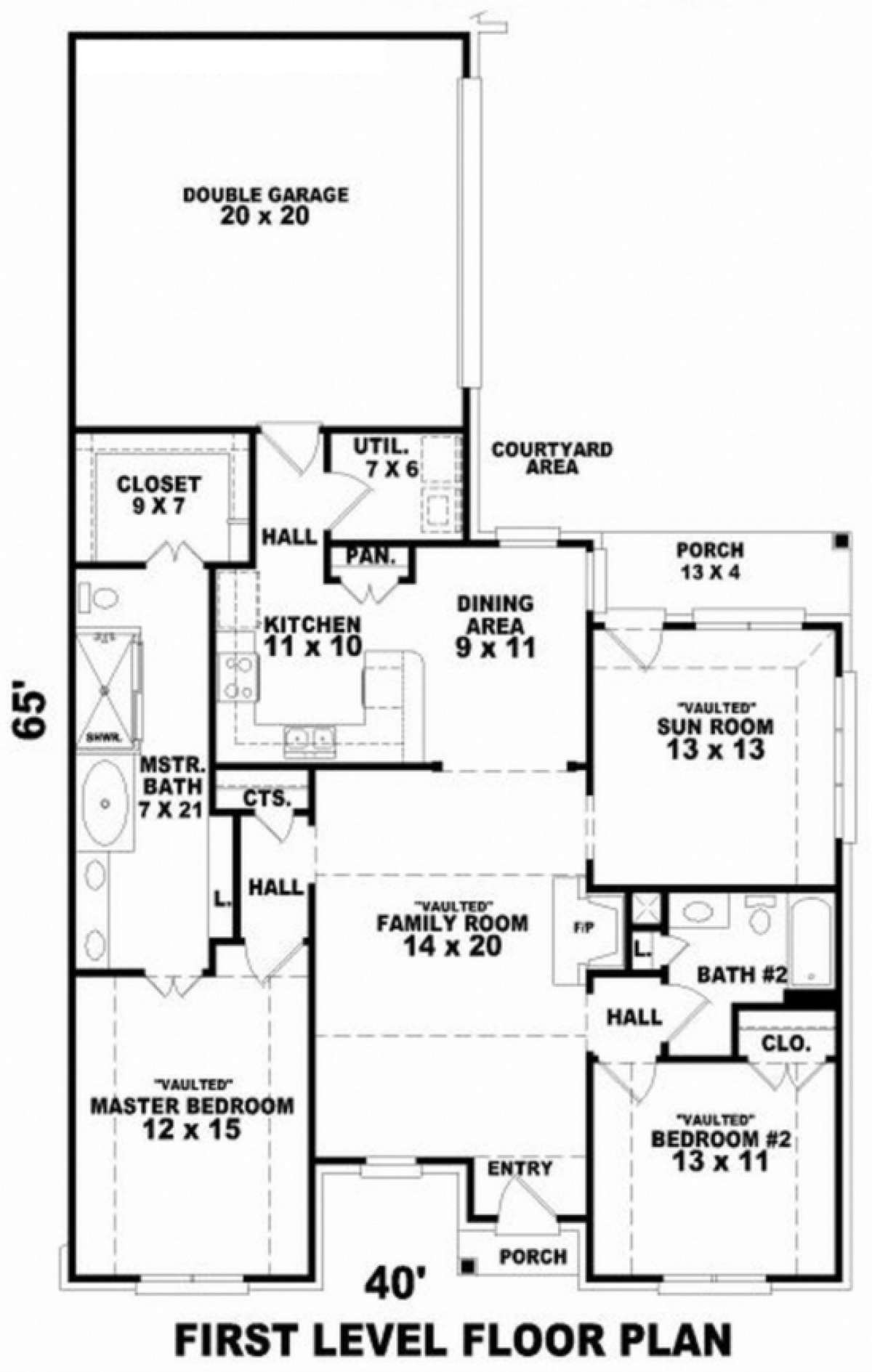 Floorplan 1 for House Plan #053-00442