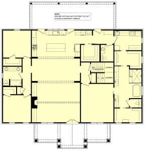 Main Floor w/ Basement Stairs Location for House Plan #041-00324