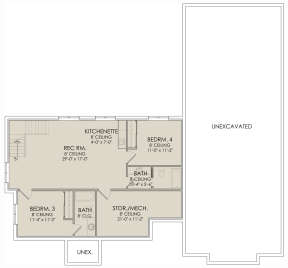 In Ground Basement for House Plan #6422-00061