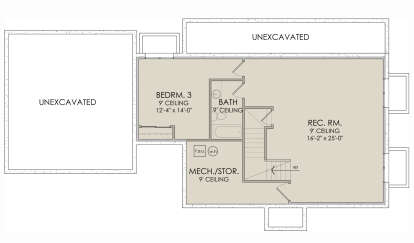 In Ground Basement for House Plan #6422-00062