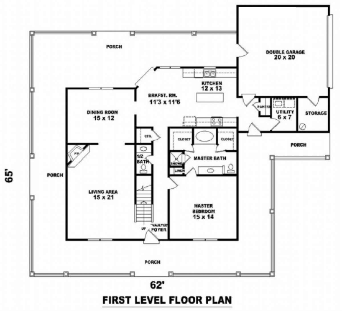 Floorplan 1 for House Plan #053-00443