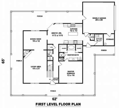 Floorplan 1 for House Plan #053-00443