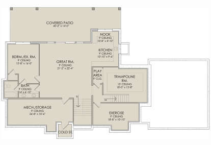 Walkout Basement for House Plan #6422-00064