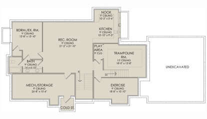 In Ground Basement for House Plan #6422-00064