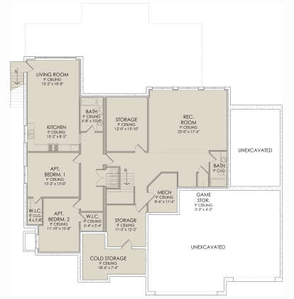 In Ground Basement for House Plan #6422-00065