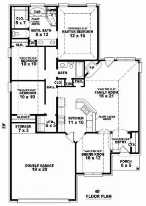 Floorplan 1 for House Plan #053-00444