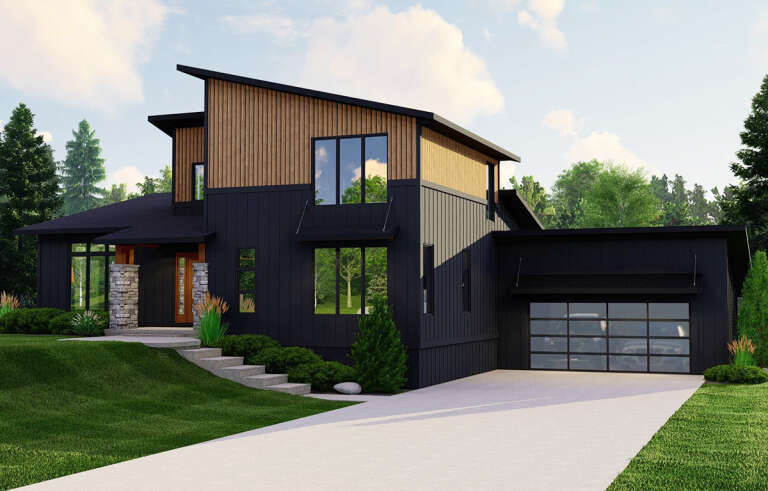 House Plan House Plan #28607 Angled Front Elevation