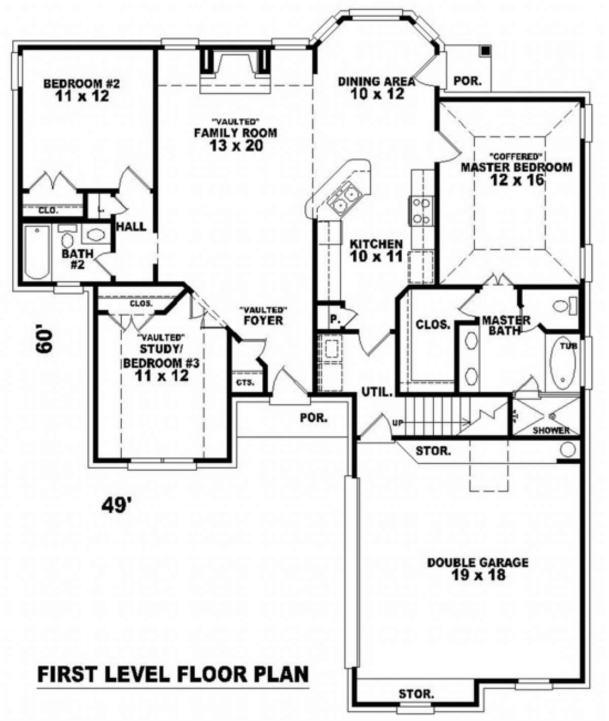 Floorplan 1 for House Plan #053-00446