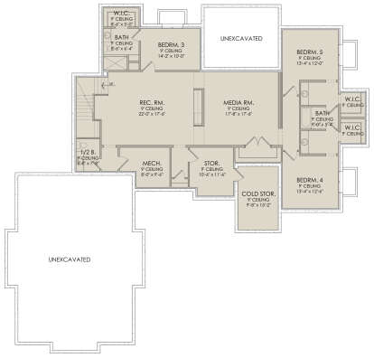 In Ground Basement for House Plan #6422-00069