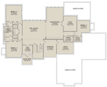 In Ground Basement for House Plan #6422-00070