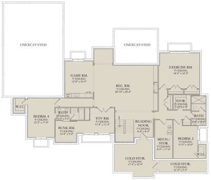 In Ground Basement for House Plan #6422-00071