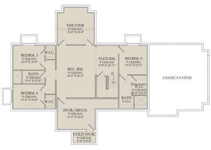 In Ground Basement for House Plan #6422-00072