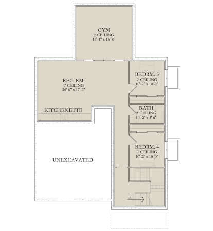 In Ground Basement for House Plan #6422-00073