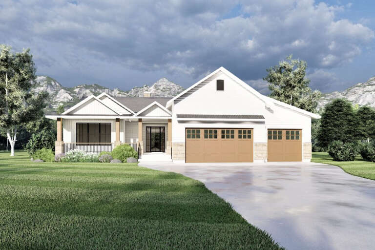 Modern Farmhouse House Plan #6422-00074 Elevation Photo