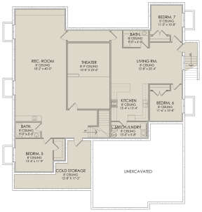 In Ground Basement for House Plan #6422-00074