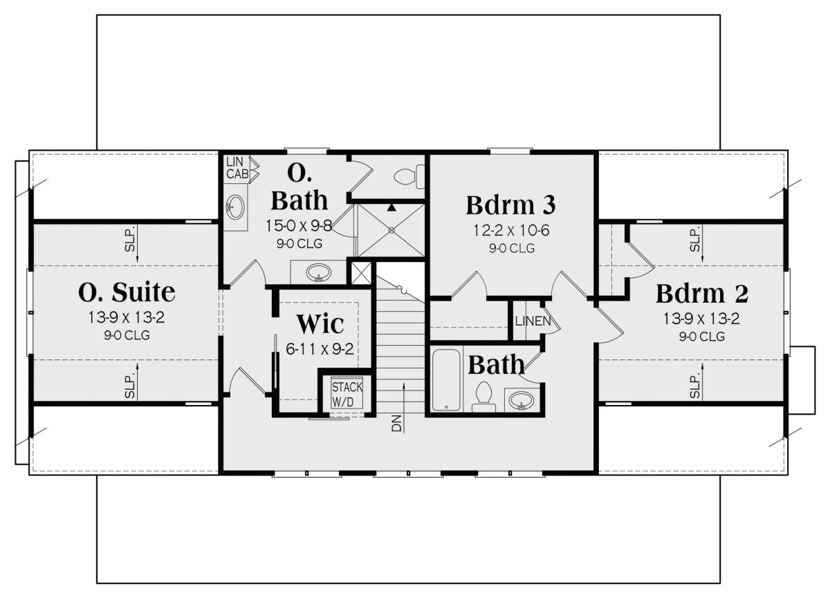 Second Floor for House Plan #009-00329