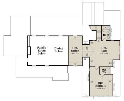 Second Floor Above Optional 3 Car Garage for House Plan #009-00332